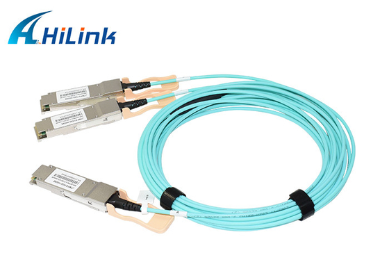 InfiniBand AOC Cable 200G Breakout 2xQSFP56 100G PAM4 Active Optical Cables For 5G Center