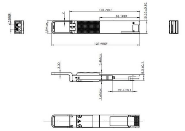 QSFP DD 400GBASE DWDM ZR 80KM Module émetteur-récepteur QDD-400G-ZR-S DWDM Tunable SMF LC DOM 3