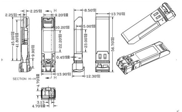 10G-ZR4-80KM 10G BIDI Transceiver Module 80KM 1490nm/1550nm SFP+ STM-64 WDM 8SFP+ SMF 4