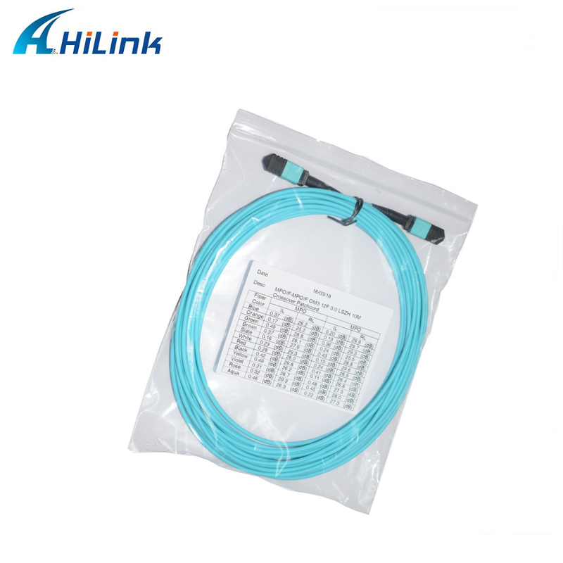 12 la fibre à plusieurs modes de fonctionnement du noyau MPO MPO attachent le type B de femelle d'OM3 LSZH 3MM