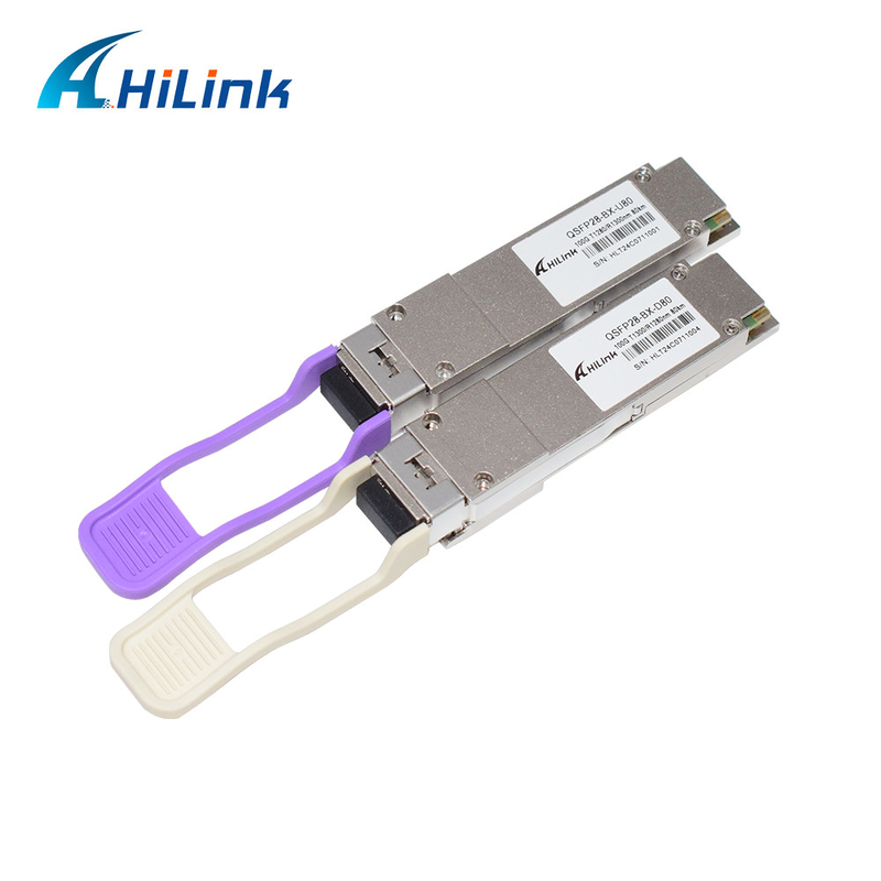 QSFP28 BIDI 1280nm/1300nm 80KM Émetteur-récepteur optique LC simplex Mode unique DDM pour longue distance