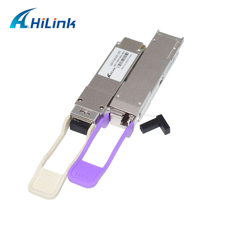 QSFP28 BIDI 1280nm/1300nm 80KM Émetteur-récepteur optique LC simplex Mode unique DDM pour longue distance