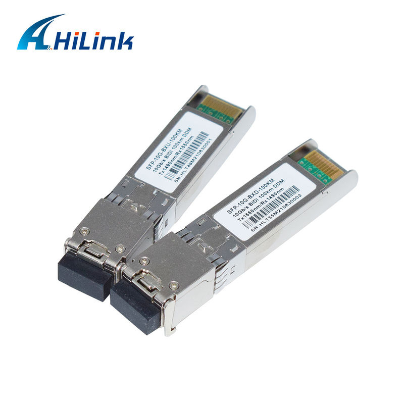 Émetteur-récepteur optique SMF BIDI 10G WDM SFP+ 100KM Tx1490nm/Rx1550nm avec émetteurs-récepteurs en fibre optique LC pour les réseaux FTTH