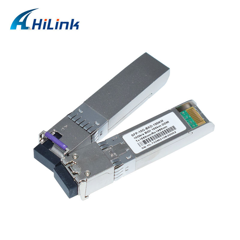 Émetteur-récepteur optique SMF BIDI 10G WDM SFP+ 100KM Tx1490nm/Rx1550nm avec émetteurs-récepteurs en fibre optique LC pour les réseaux FTTH