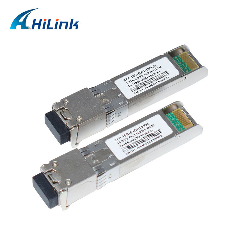 Émetteur-récepteur optique SMF BIDI 10G WDM SFP+ 100KM Tx1490nm/Rx1550nm avec émetteurs-récepteurs en fibre optique LC pour les réseaux FTTH