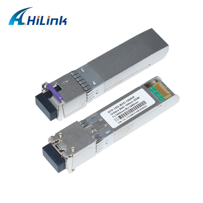 Émetteur-récepteur optique SMF BIDI 10G WDM SFP+ 100KM Tx1490nm/Rx1550nm avec émetteurs-récepteurs en fibre optique LC pour les réseaux FTTH