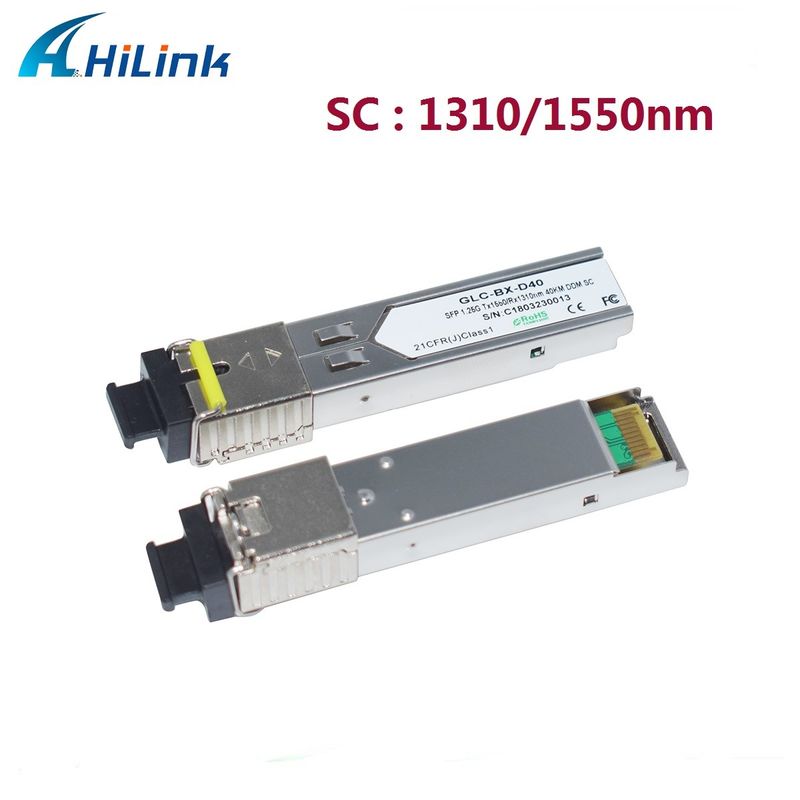 Hilink 1.25G SFP BIDI 40KM 1310/1490 ((1550nm) Connecteur LC/SC Module à fibre optique