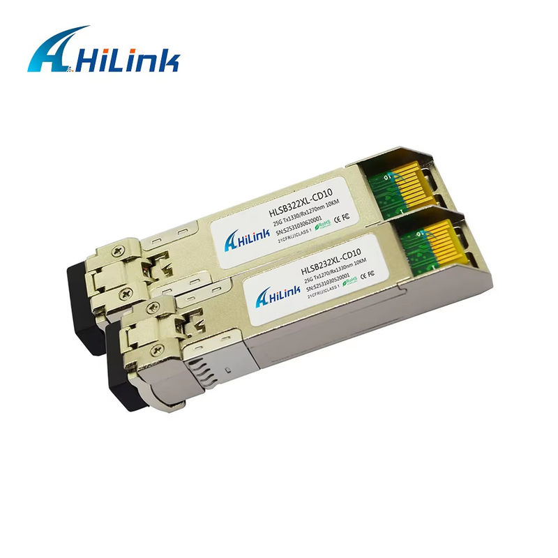Module optique BIDI SFP28 25G Connecteur fibre LC 0 à 70C 3km/10km/40km/60km