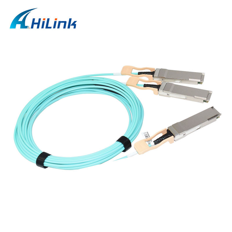 Solution AOC de câble optique actif 200G QSFP56 à 2*QSFP28 2*100G certifiée pour la transmission de données à des températures extrêmes
