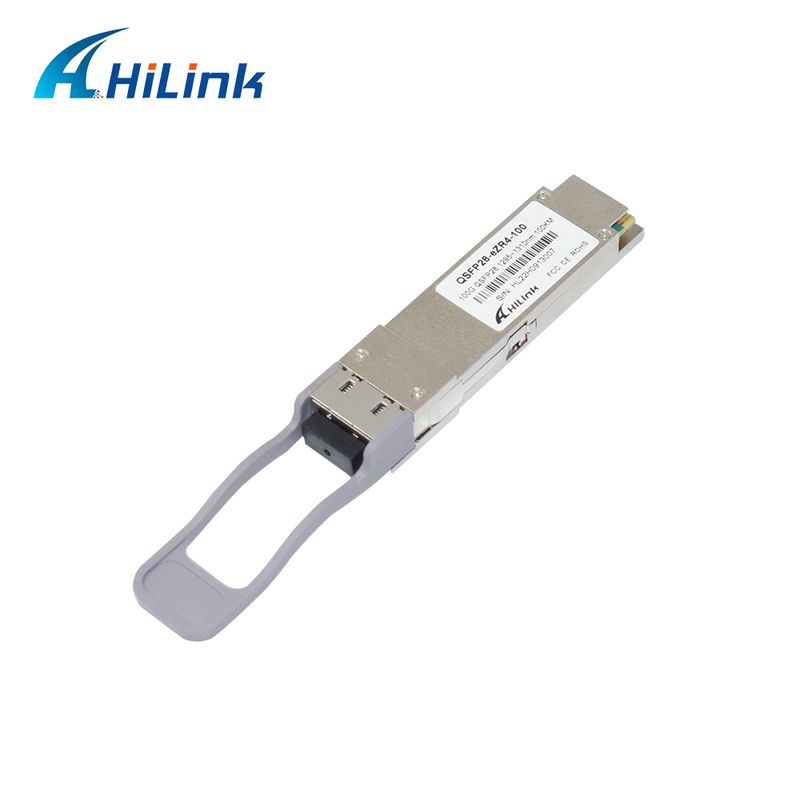 100Gb/s 100km QSFP28 Émetteur-récepteur à chaud double connecteur LC LAN WDM EML TOSA SOA PIN SMF avec FEC