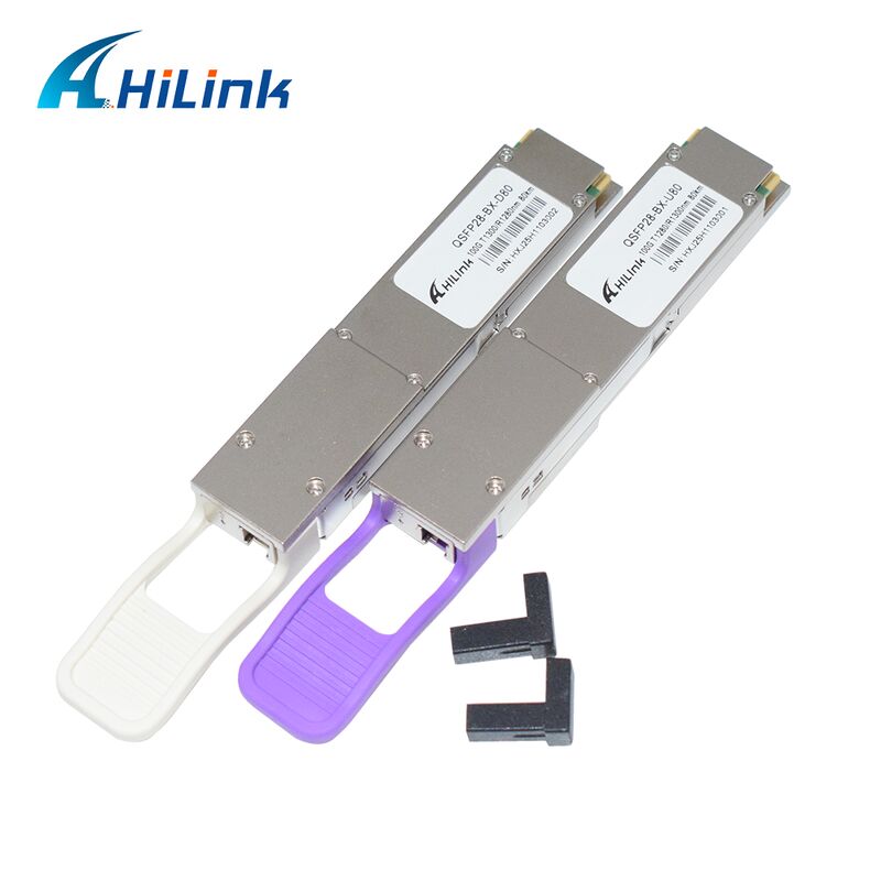 Module émetteur-récepteur optique Hilink QSFP28-BX-U80/D80 100Gb/s BIDI avec portée de 80 km pour Ethernet 100G