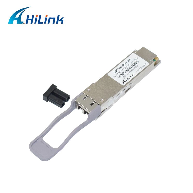Module d'émetteur-récepteur optique Hilink 100G QSFP28 avec une distance de 100 km, un débit de données 100G et une conformité ZR4+