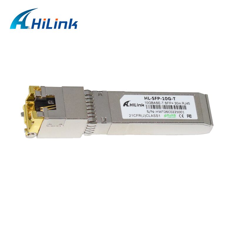 Transceiver SFP+ Hilink 10G avec débit de données de 30M/80M de distance et module cuivre 10GBASE-T conforme RoHS