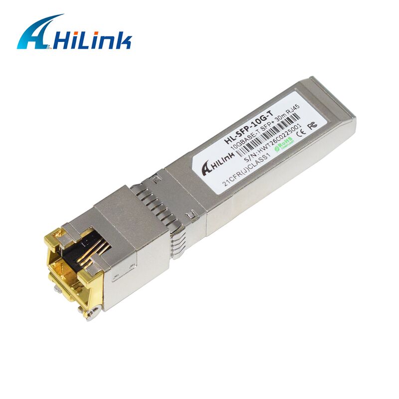 Transceiver SFP+ Hilink 10G avec débit de données de 30M/80M de distance et module cuivre 10GBASE-T conforme RoHS