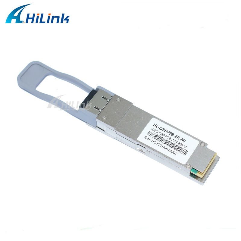Transcepteur QSFP28 de 100 Gb/s avec portée de 80 km Connecteur LC duplex rechargeable à chaud LAN WDM EML TOSA