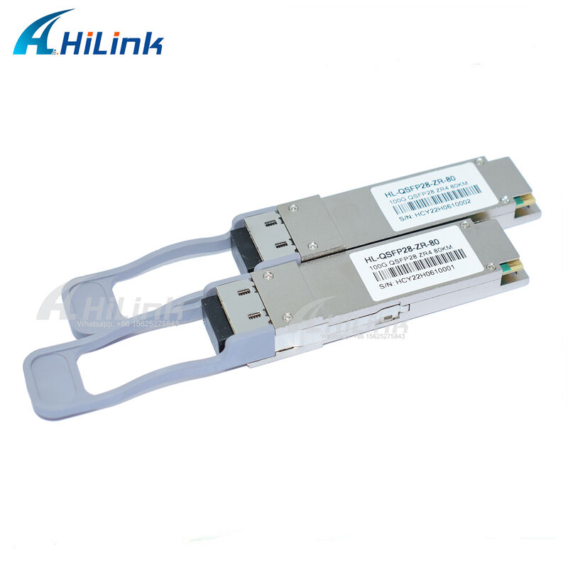 Transcepteur QSFP28 de 100 Gb/s avec portée de 80 km Connecteur LC duplex rechargeable à chaud LAN WDM EML TOSA