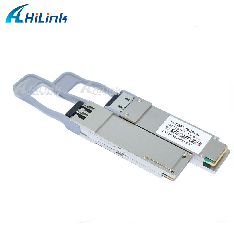 Transcepteur QSFP28 de 100 Gb/s avec portée de 80 km Connecteur LC duplex rechargeable à chaud LAN WDM EML TOSA