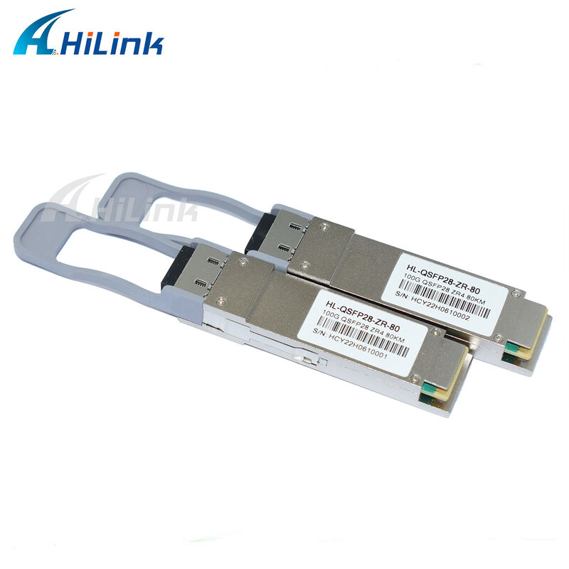 Transcepteur QSFP28 de 100 Gb/s avec portée de 80 km Connecteur LC duplex rechargeable à chaud LAN WDM EML TOSA
