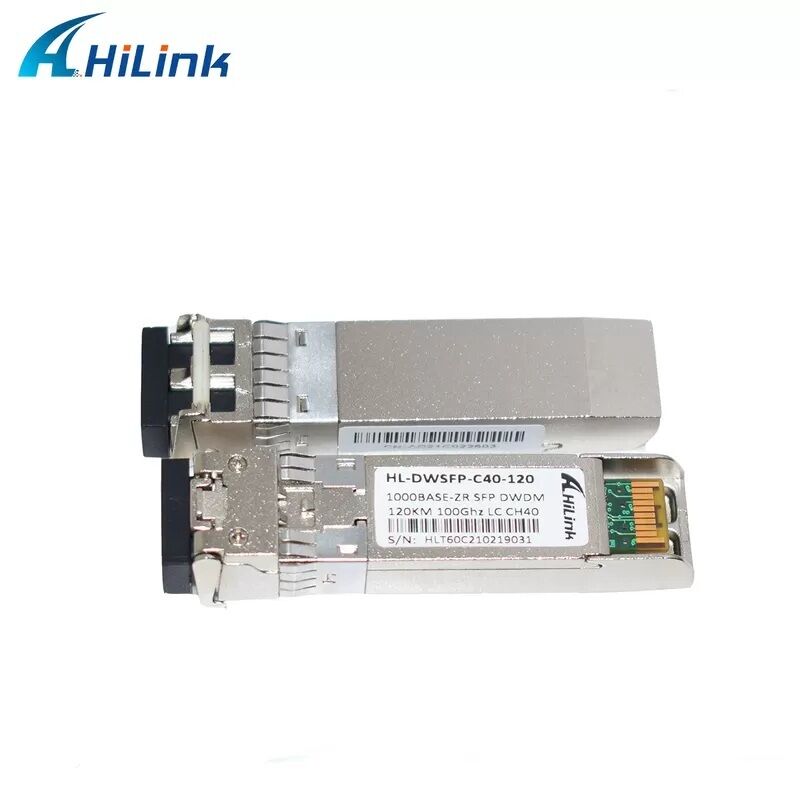 Émetteur-récepteur optique 1,25 G DWDM SFP compatible Hilink avec connecteur LC duplex pour une distance de 40 km/80 km/120 km/160 km