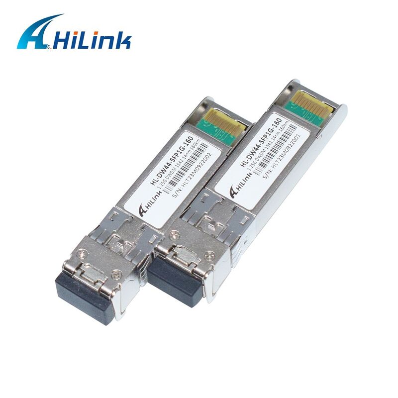 Émetteur-récepteur optique 1,25 G DWDM SFP compatible Hilink avec connecteur LC duplex pour une distance de 40 km/80 km/120 km/160 km