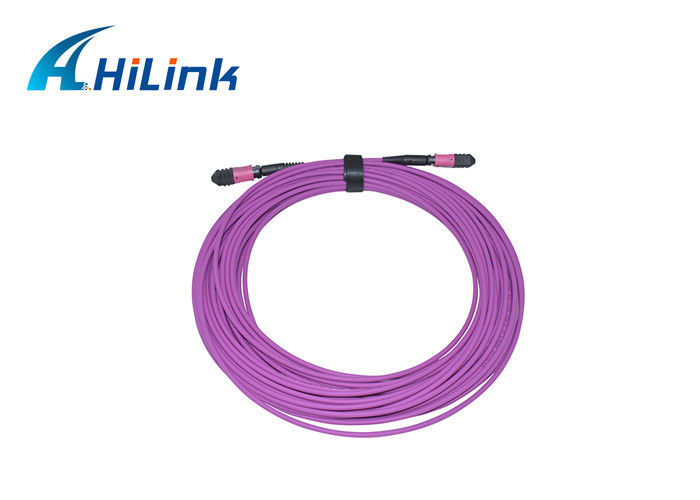 WDM optique MPO de fibre multimode au type B LSZH des fibres OM4 50/125 de la femelle 12 de MPO