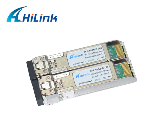 WDM optique 60KM 1270nm 1330nm de l'émetteur-récepteur 10G SFP+ BIDI de fibre de connecteur de Hilink LC