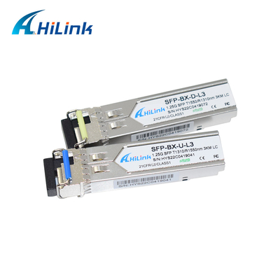 Connecteur 1310nm du module 3KM d'émetteur-récepteur de WDM BIDI SFP+ de 1000BASE 1.25G/DOM SM de 1550nm 3KM